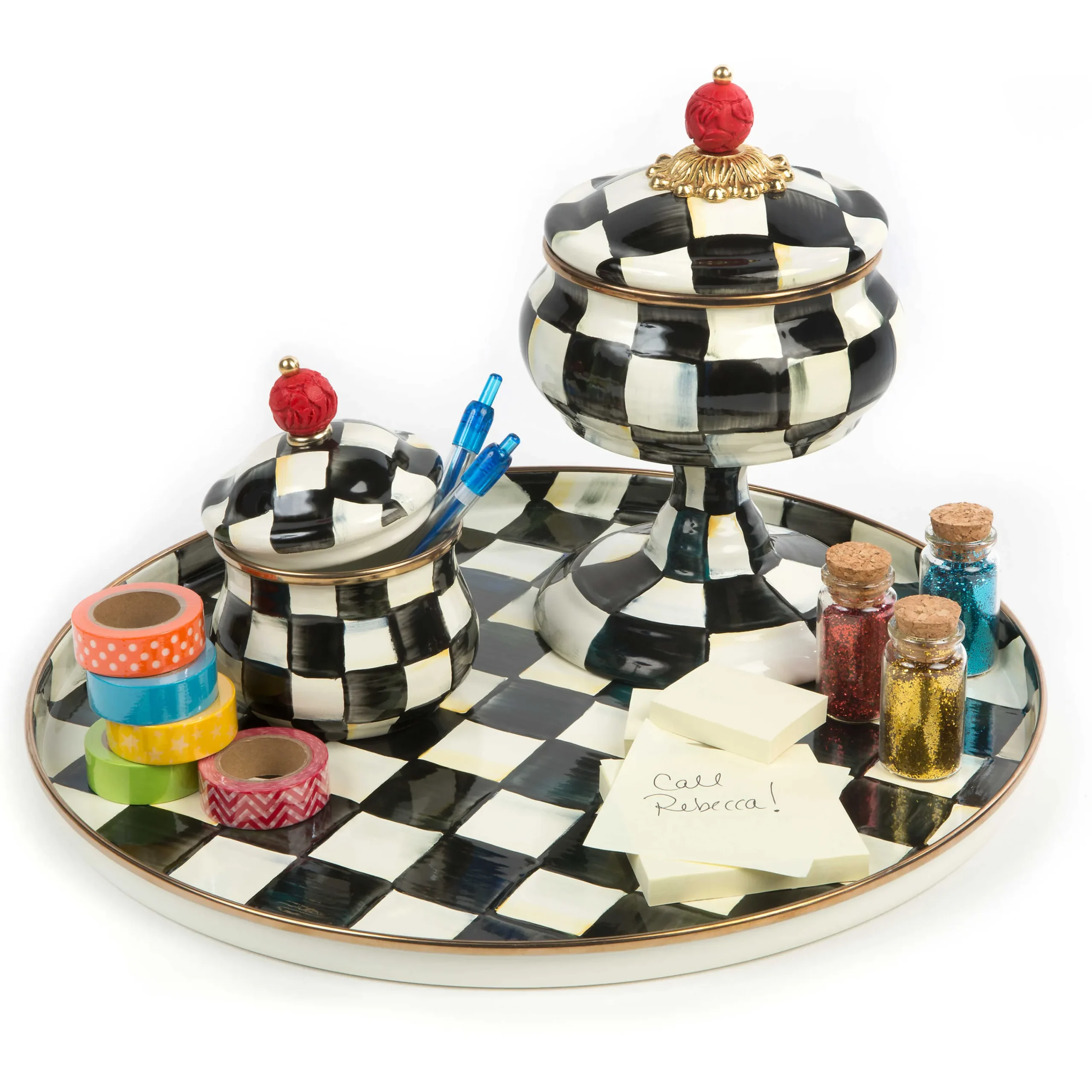 Courtly Check Enamel Curiosity Pot|MacKenzie-Childs Best
