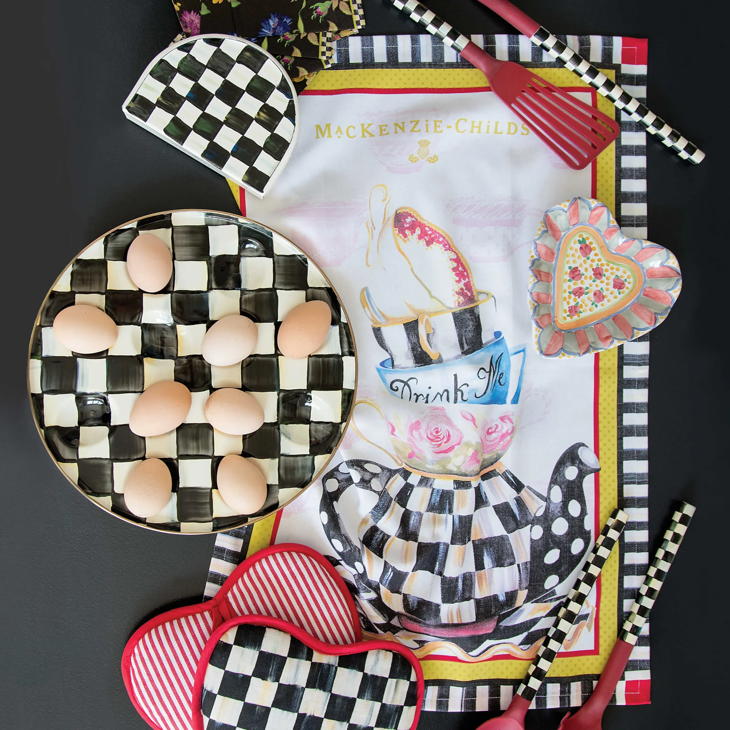 Courtly Check Enamel Egg Plate|MacKenzie-Childs New
