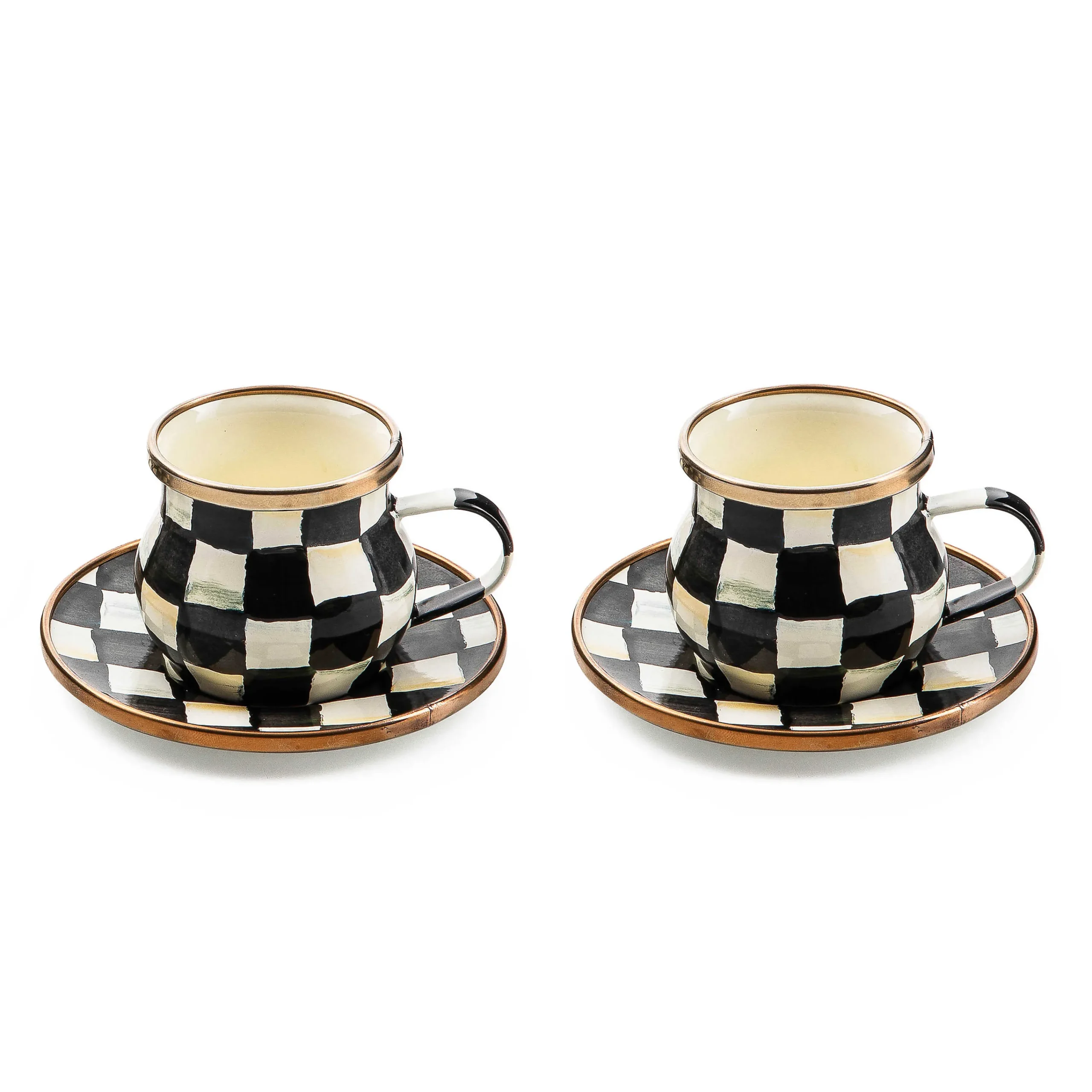 Courtly Check Enamel Espresso Cup & Saucer Set|MacKenzie-Childs Discount