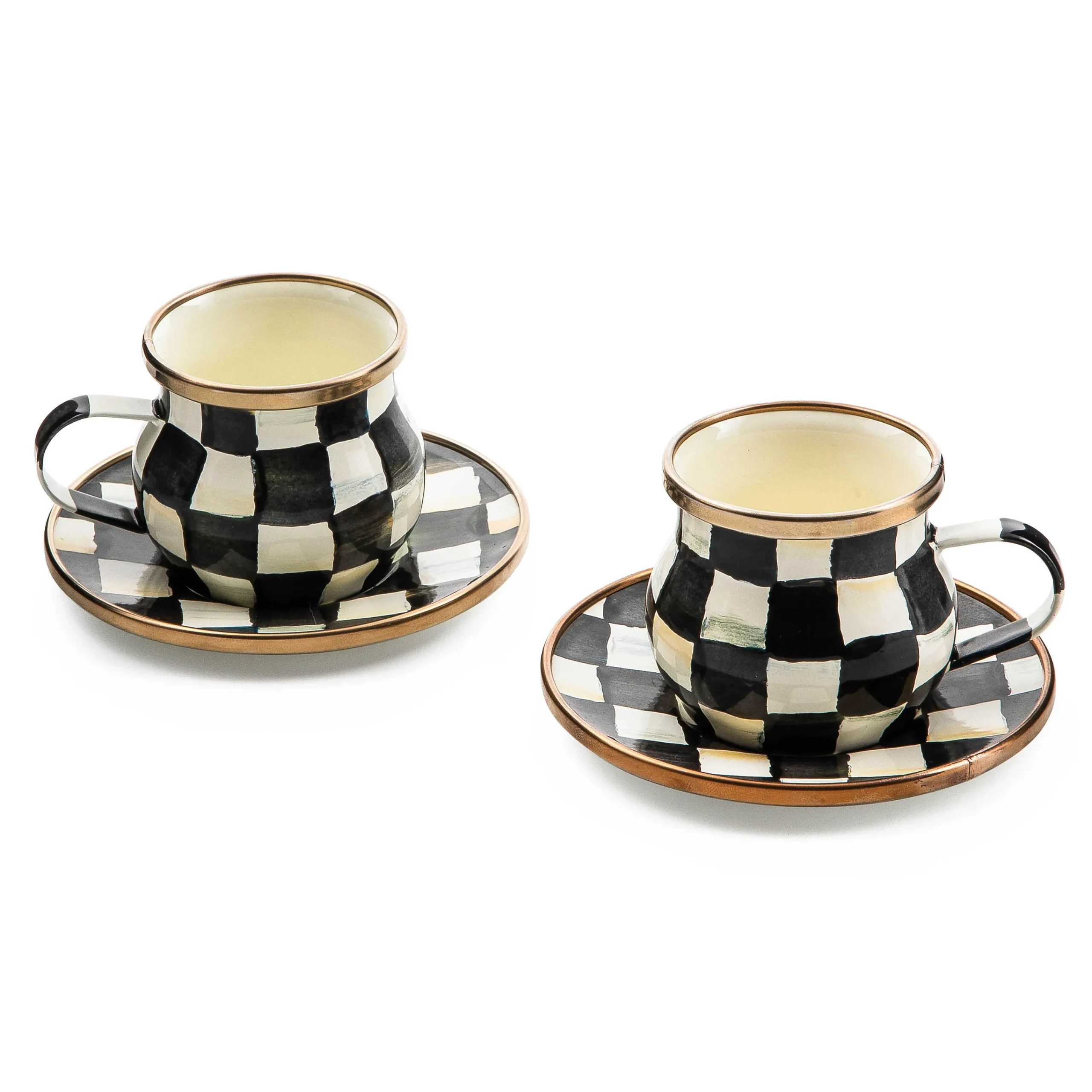 Courtly Check Enamel Espresso Cup & Saucer Set|MacKenzie-Childs Discount