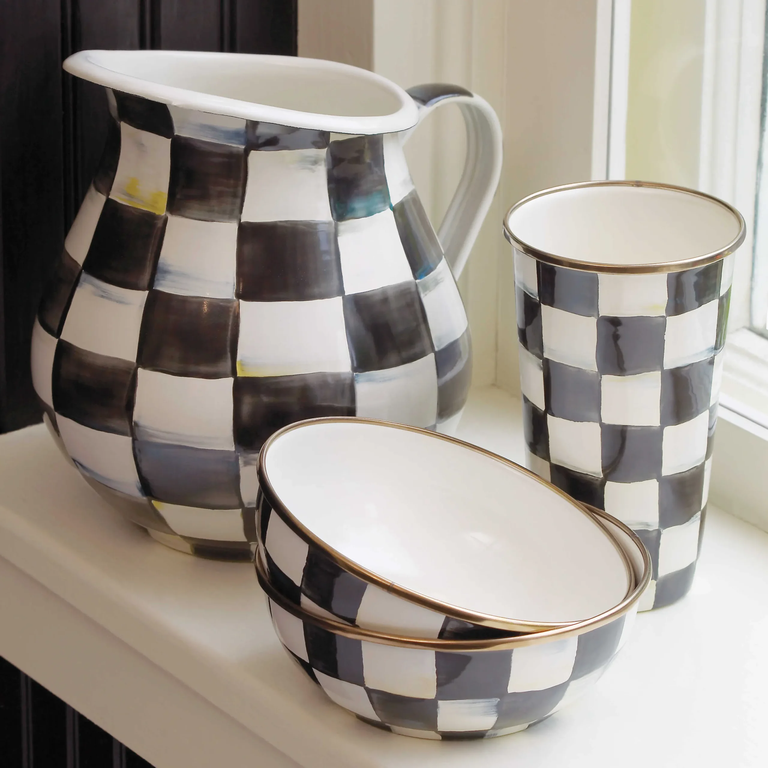 Courtly Check Enamel Everyday Bowl|MacKenzie-Childs Discount