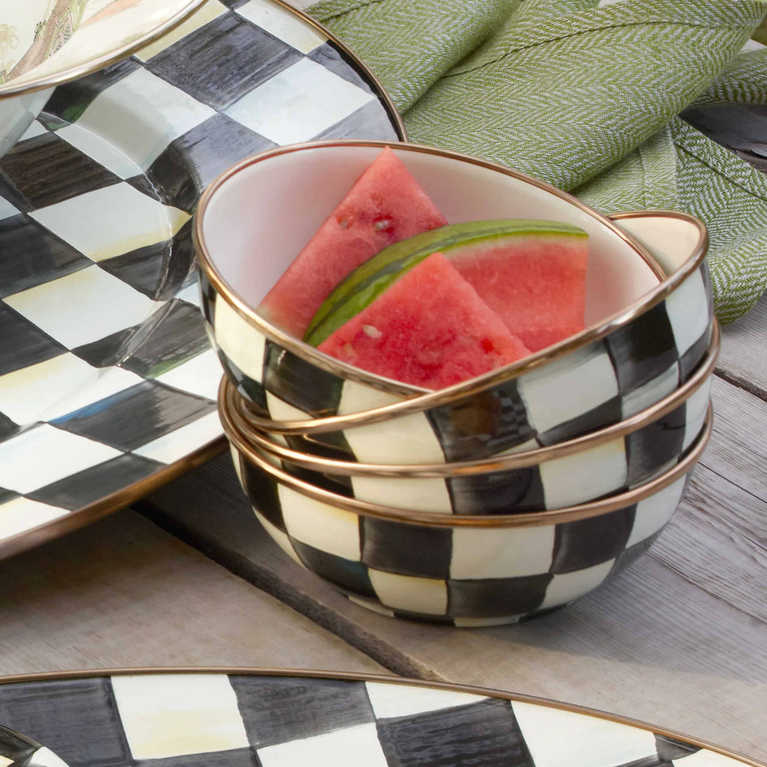 Courtly Check Enamel Everyday Bowl|MacKenzie-Childs Discount
