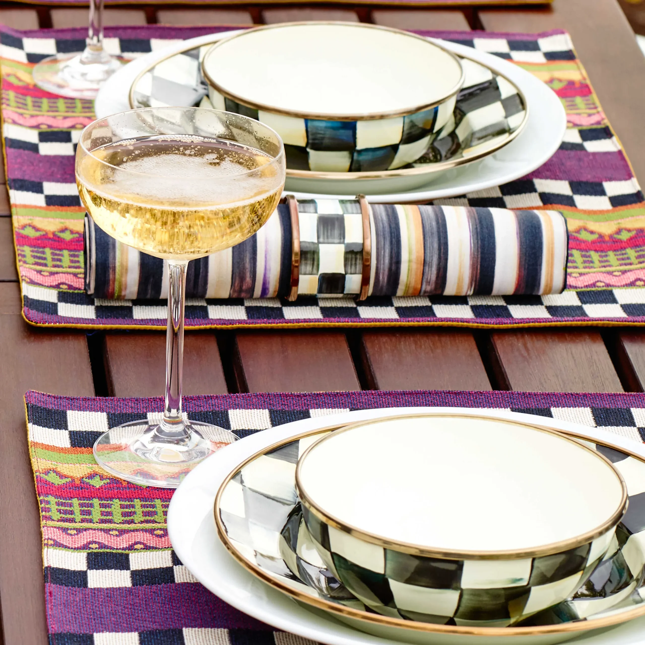 Courtly Check Enamel Everyday Bowl|MacKenzie-Childs Discount