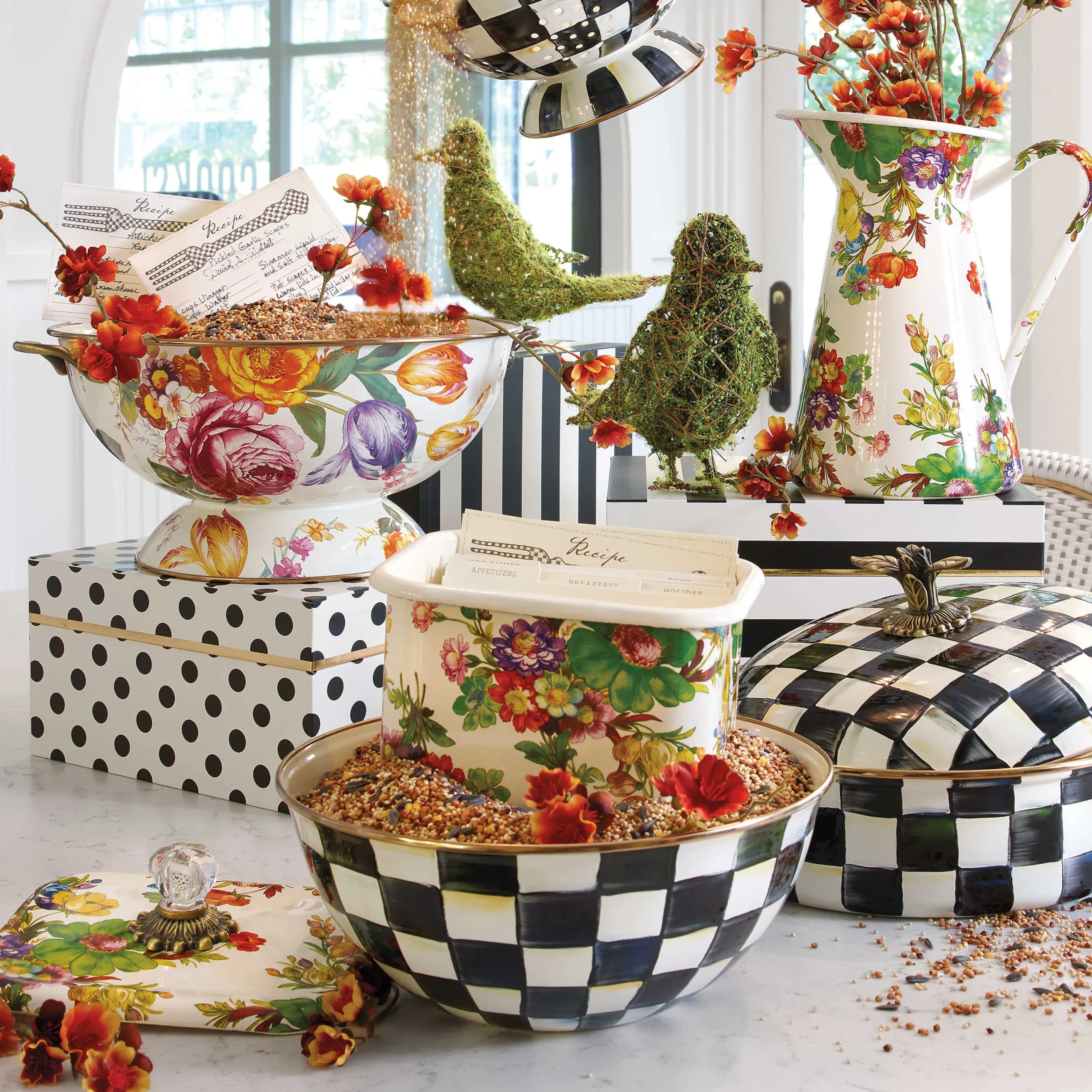 Courtly Check Enamel Everyday Bowl - Large|MacKenzie-Childs
