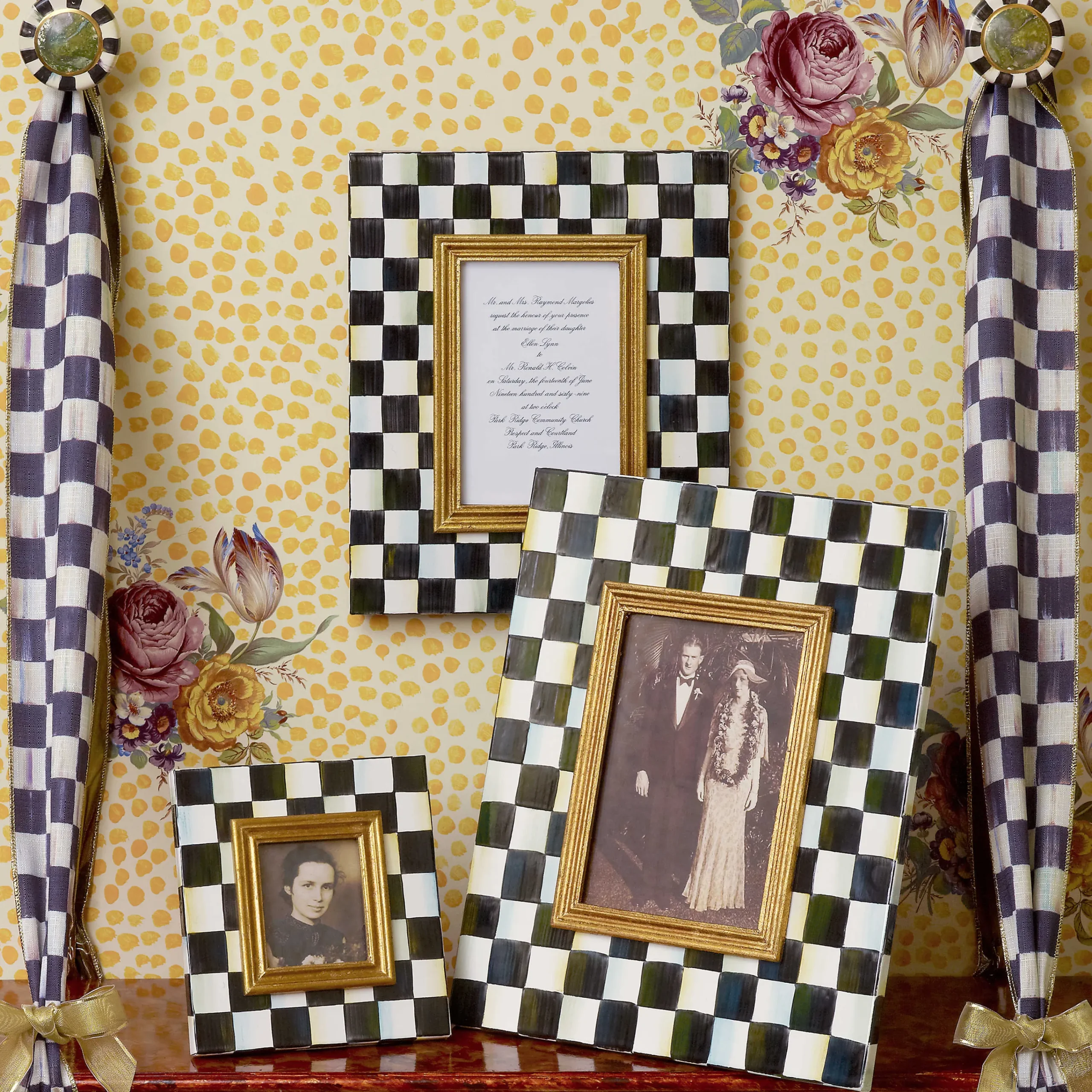 Courtly Check Enamel Frame - 5" X 7"|MacKenzie-Childs Discount
