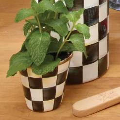 Courtly Check Enamel Herb Pots - Set Of 3|MacKenzie-Childs Best
