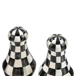 Courtly Check Enamel Large Salt & Pepper Shakers|MacKenzie-Childs Clearance
