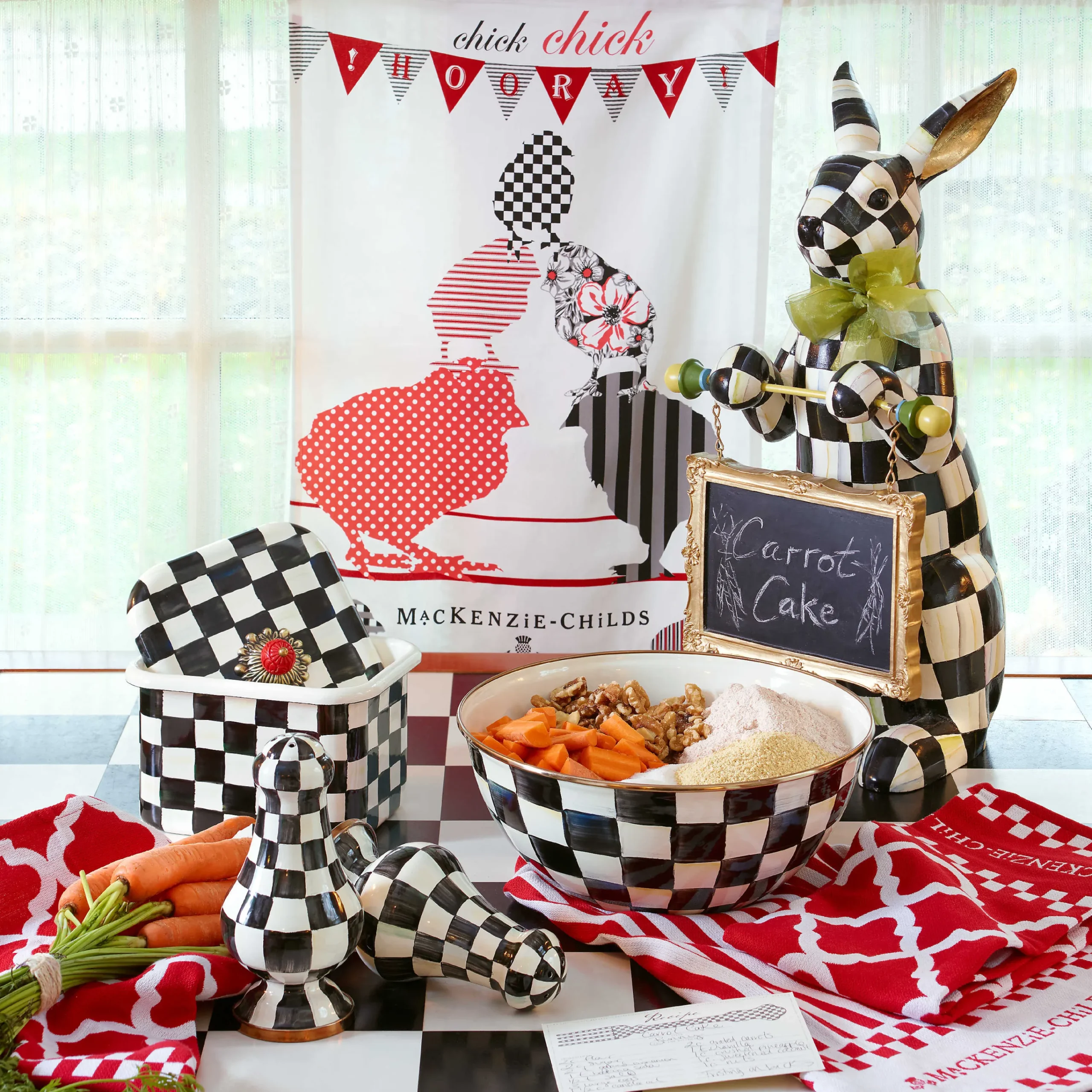 Courtly Check Enamel Large Salt & Pepper Shakers|MacKenzie-Childs Clearance