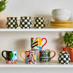 Courtly Check Enamel Mug|MacKenzie-Childs New