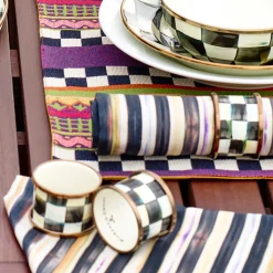 Courtly Check Enamel Napkin Rings - Set Of 4|MacKenzie-Childs Best