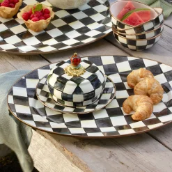 Courtly Check Enamel Oval Platter - Medium|MacKenzie-Childs Sale