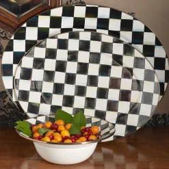 Courtly Check Enamel Oval Platter - Large|MacKenzie-Childs Sale