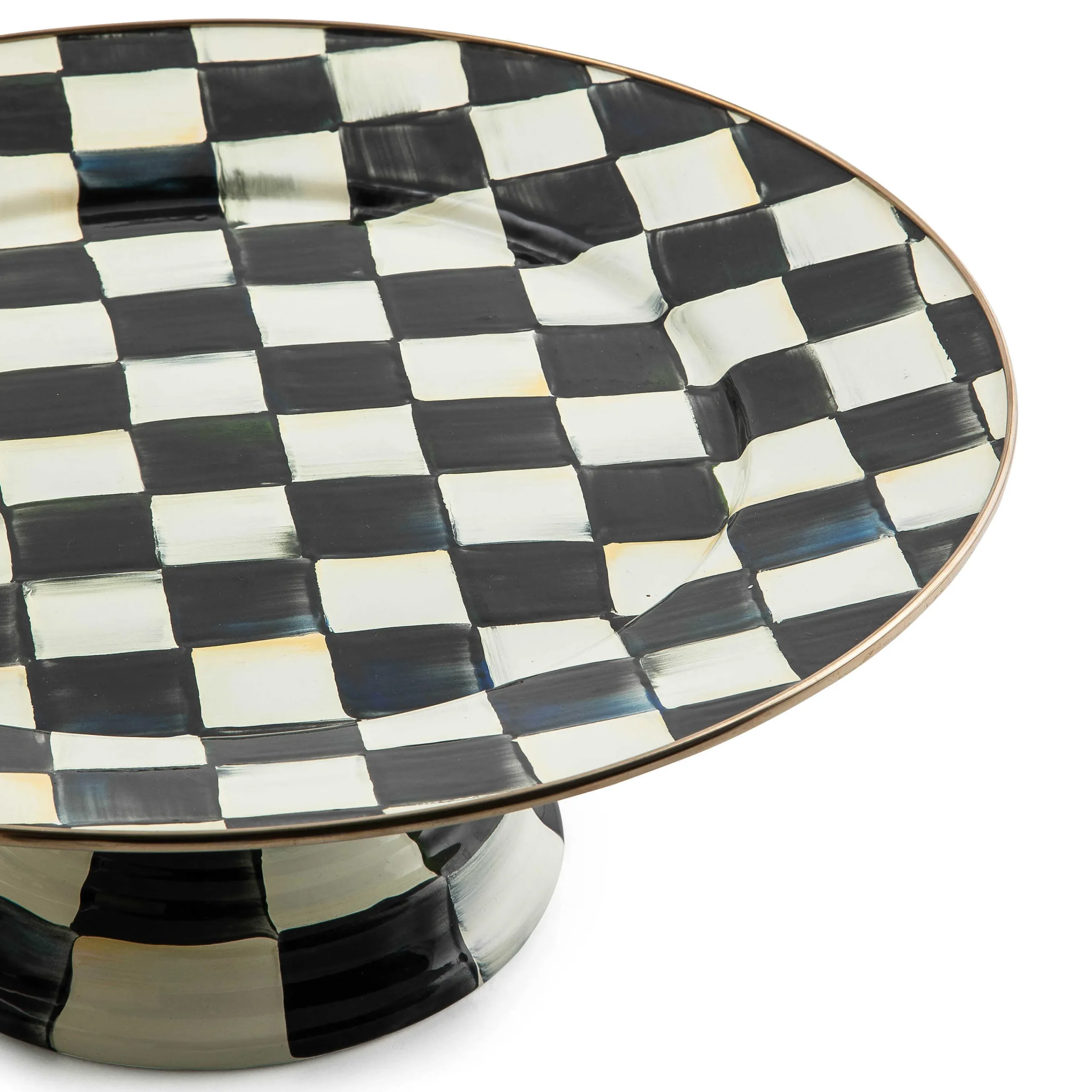 Courtly Check Enamel Pedestal Platter - Large|MacKenzie-Childs Sale