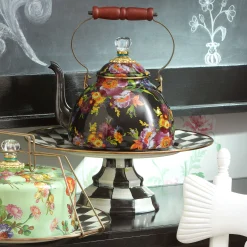 Courtly Check Enamel Pedestal Platter - Large|MacKenzie-Childs Sale