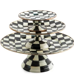Courtly Check Enamel Pedestal Platter - Small|MacKenzie-Childs Online
