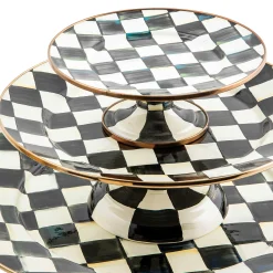 Courtly Check Enamel Pedestal Platter - Small|MacKenzie-Childs Online