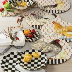 Courtly Check Enamel Petal Salad/Dessert Plate|MacKenzie-Childs Clearance