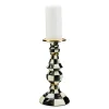 Courtly Check Enamel Pillar Candlestick - Large|MacKenzie-Childs Hot