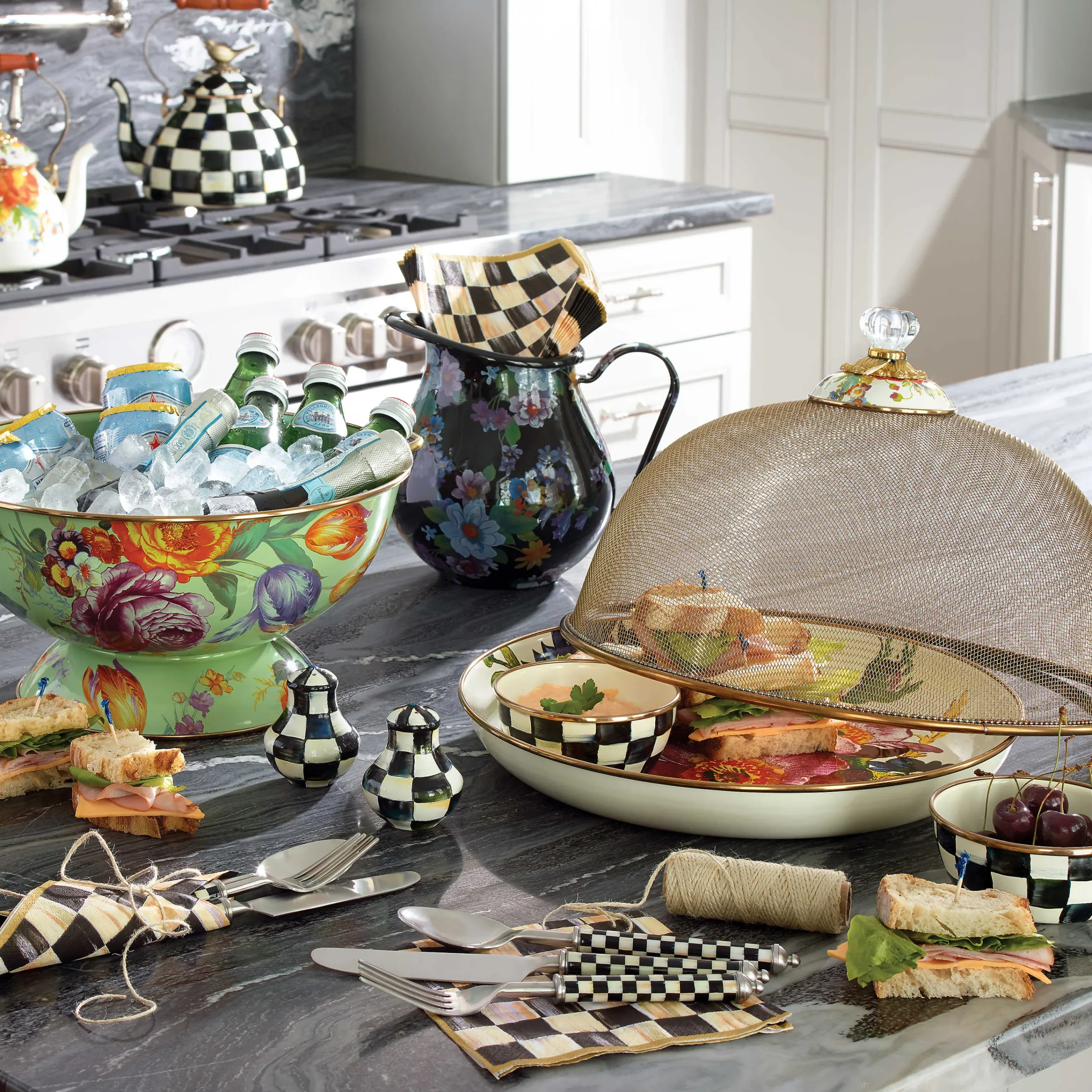 Courtly Check Enamel Pinch Bowl|MacKenzie-Childs