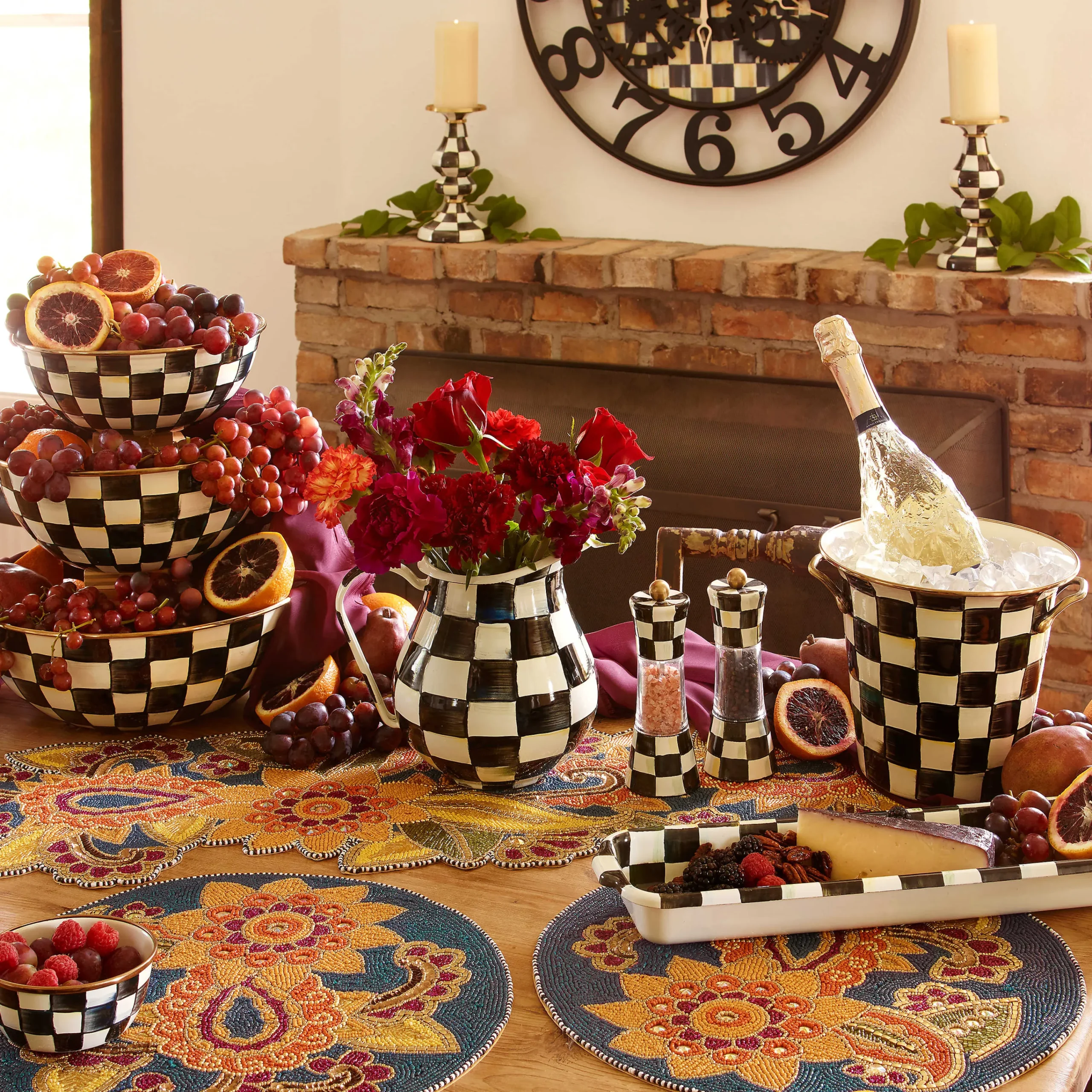 Courtly Check Enamel Pinch Bowl|MacKenzie-Childs