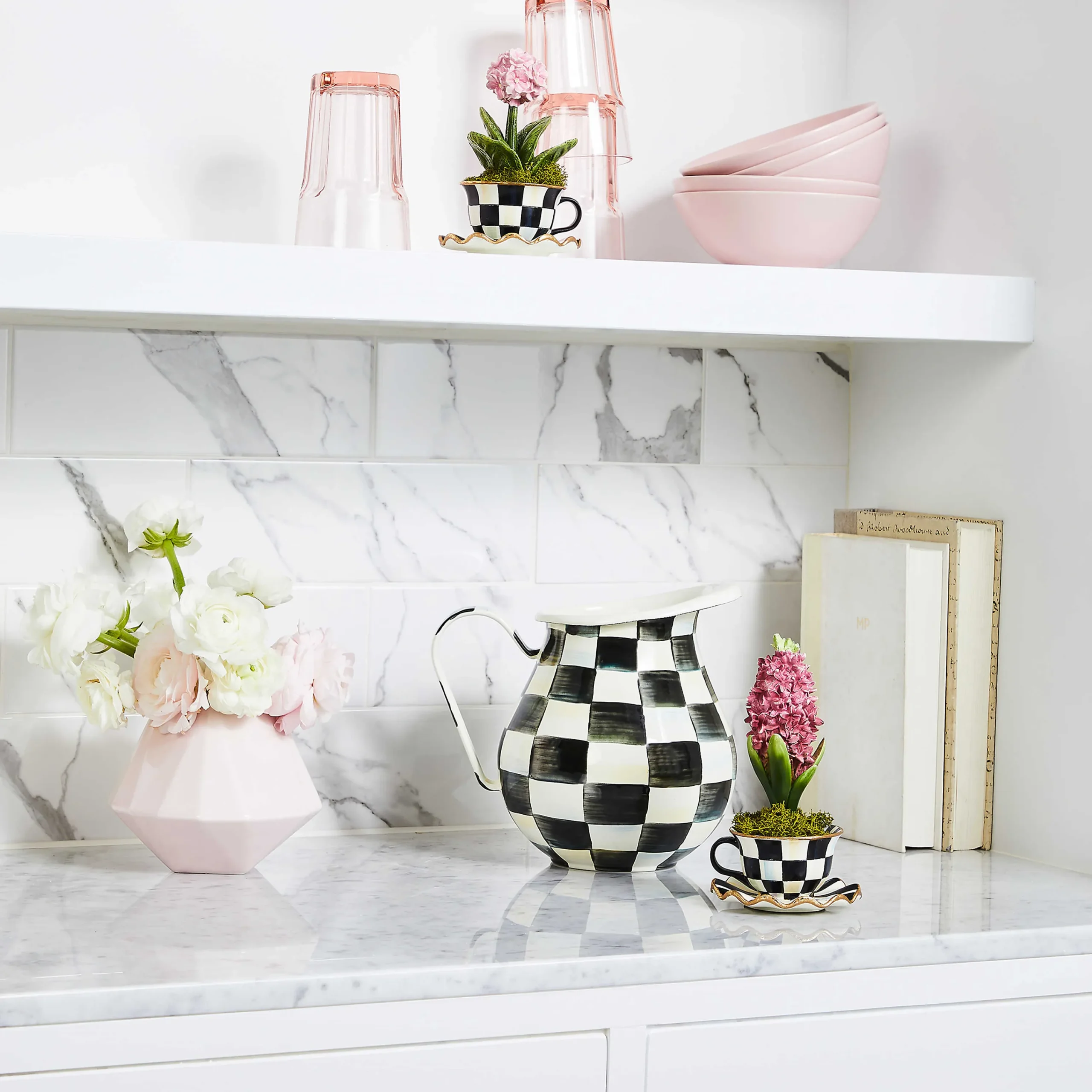 Courtly Check Enamel Pitcher|MacKenzie-Childs