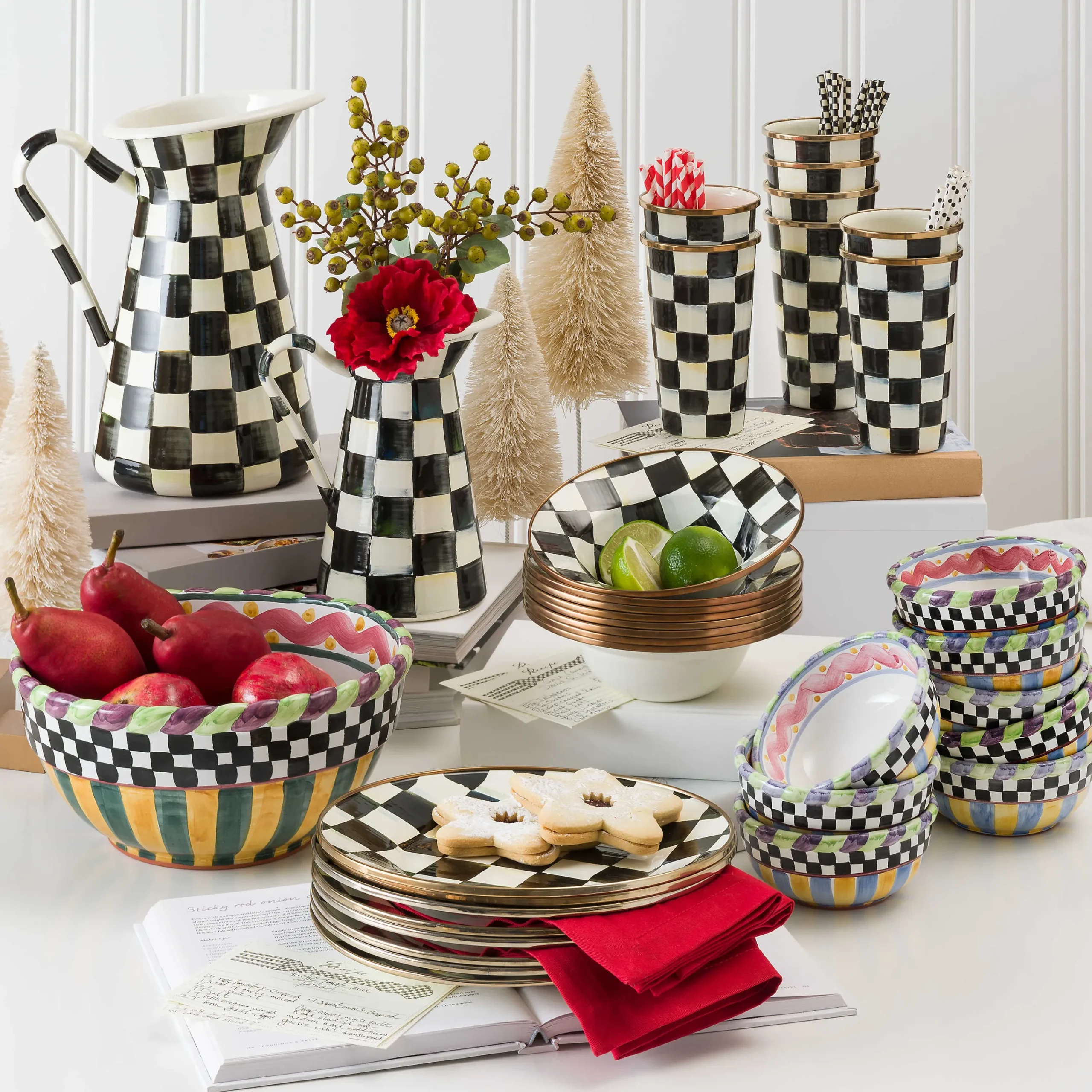 Courtly Check Enamel Practical Pitcher - Large|MacKenzie-Childs Outlet