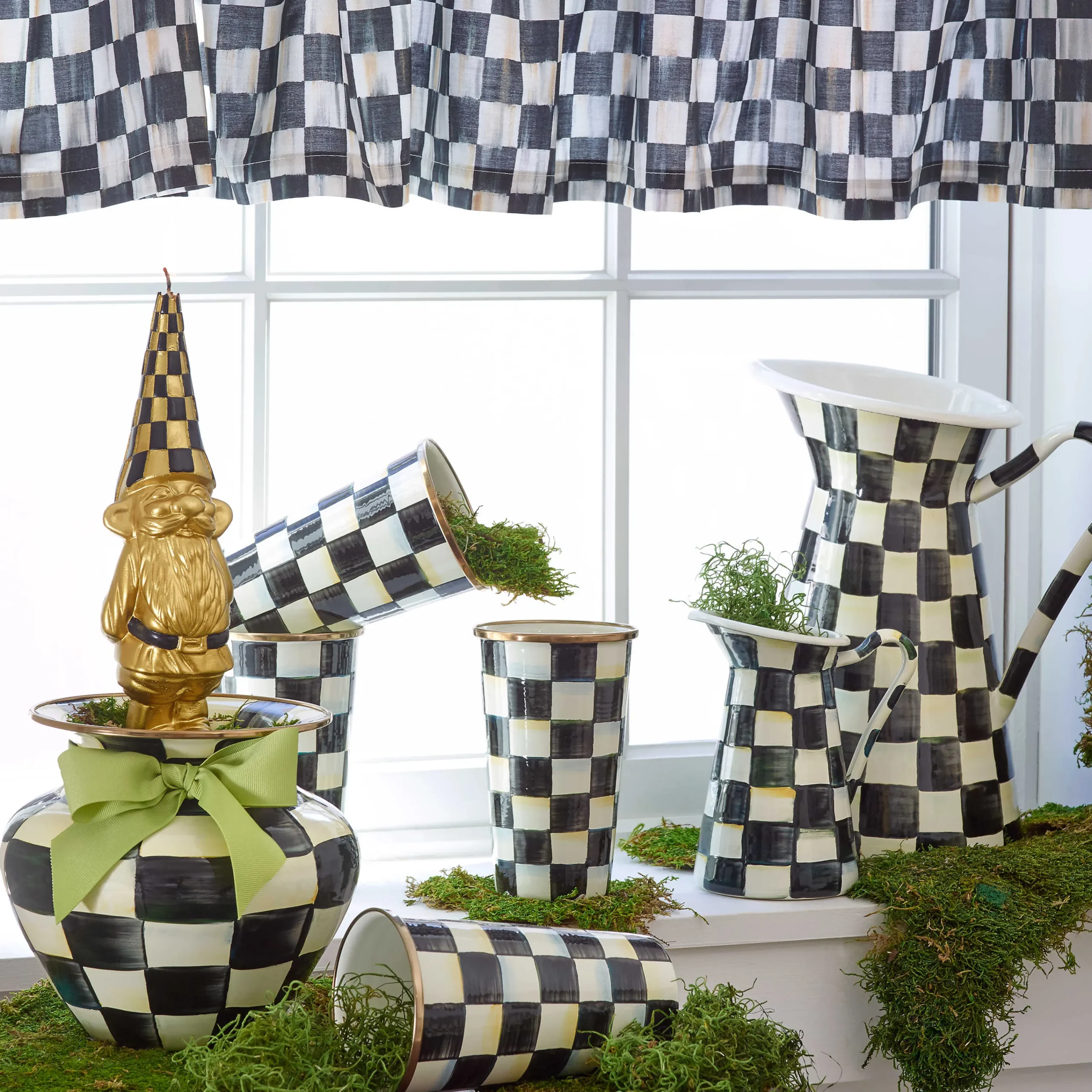Courtly Check Enamel Practical Pitcher - Large|MacKenzie-Childs Outlet