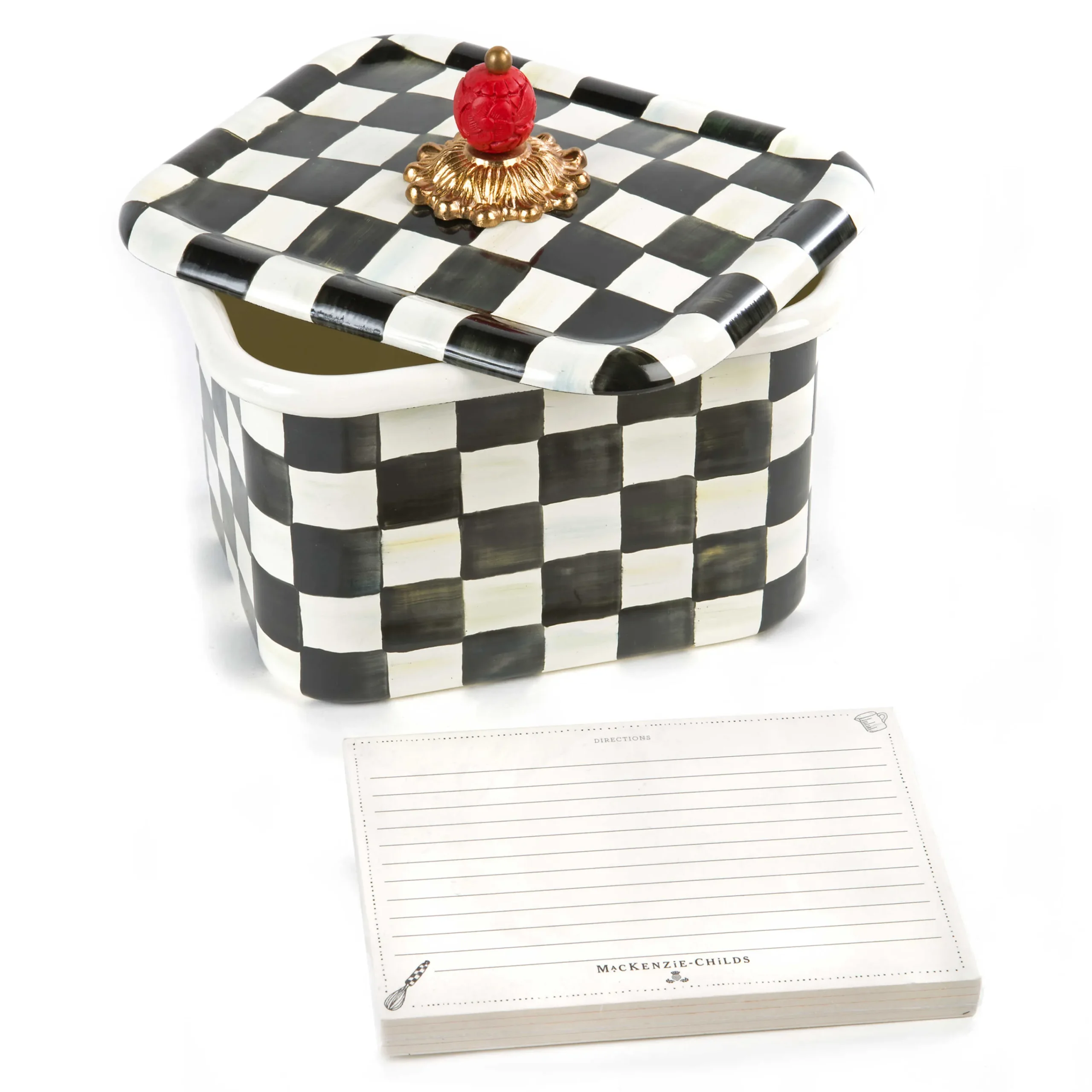 Courtly Check Enamel Recipe Box|MacKenzie-Childs Outlet
