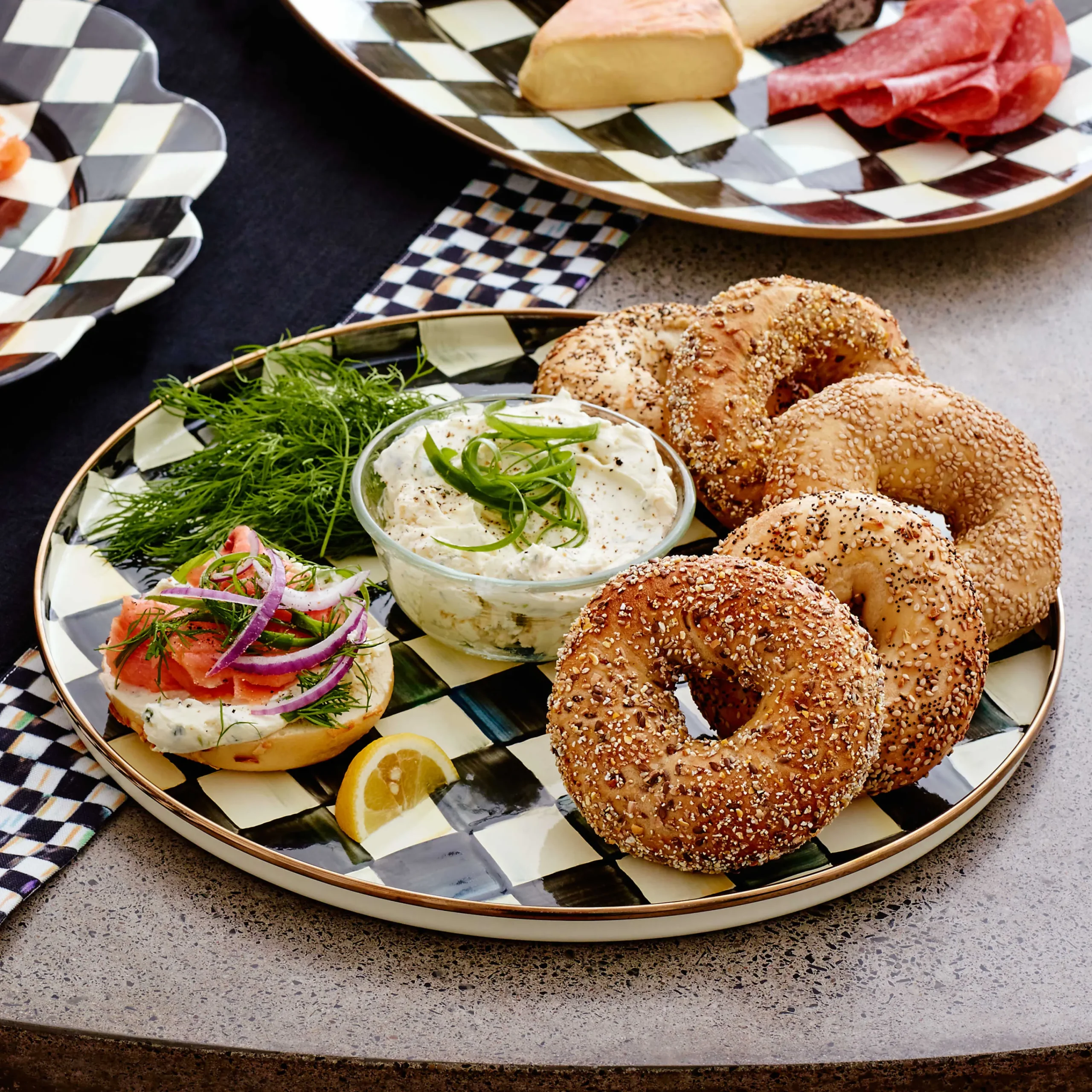 Courtly Check Enamel Round Tray|MacKenzie-Childs Outlet