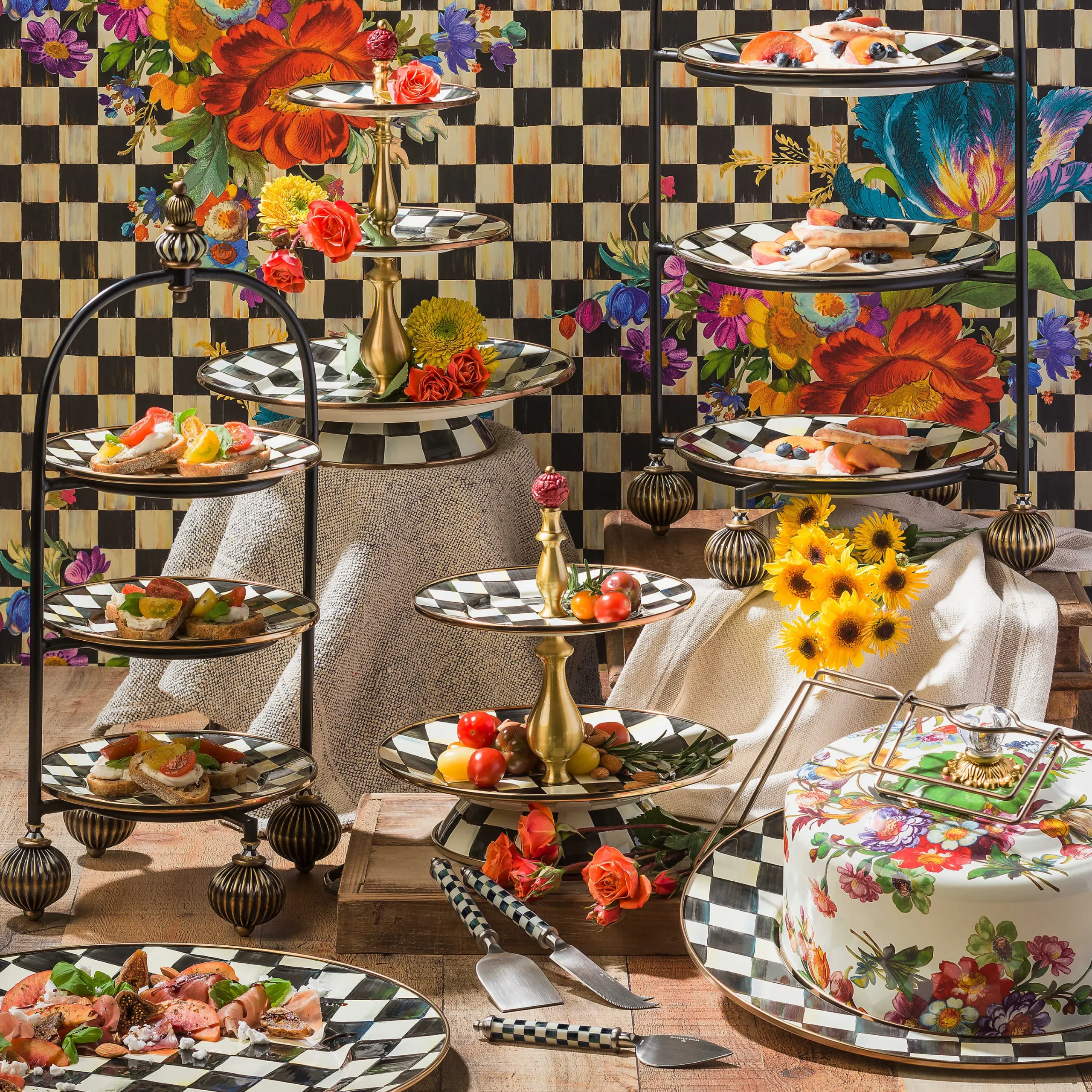Courtly Check Enamel Serving Platter|MacKenzie-Childs New
