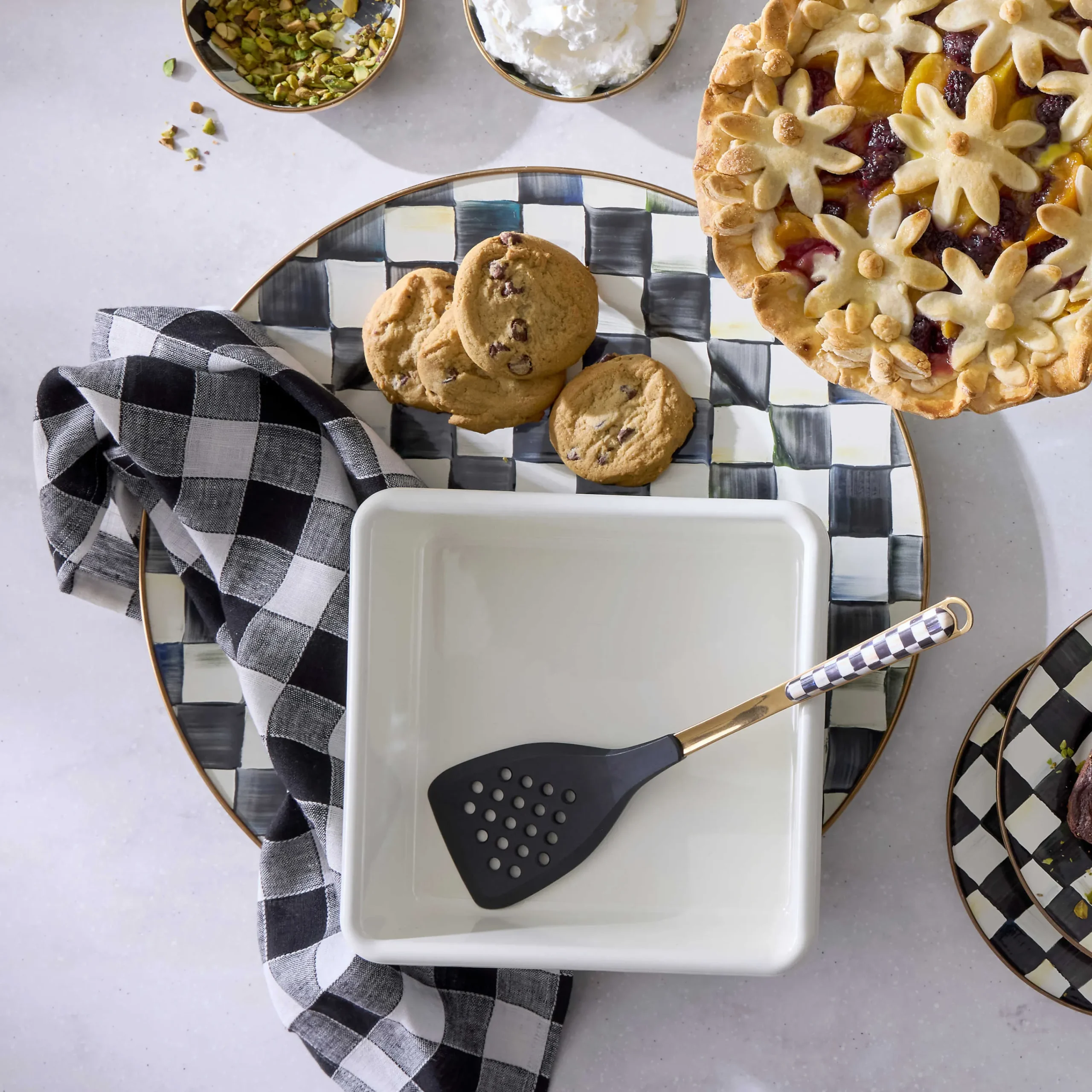 Courtly Check Enamel Serving Platter|MacKenzie-Childs New