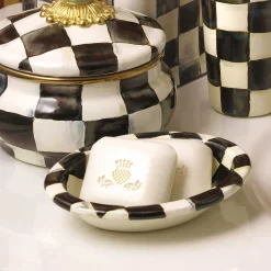 Courtly Check Enamel Soap Dish|MacKenzie-Childs Clearance
