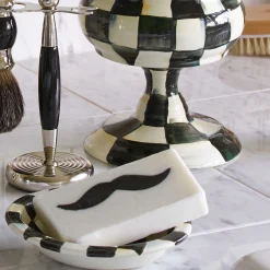 Courtly Check Enamel Soap Dish|MacKenzie-Childs Clearance
