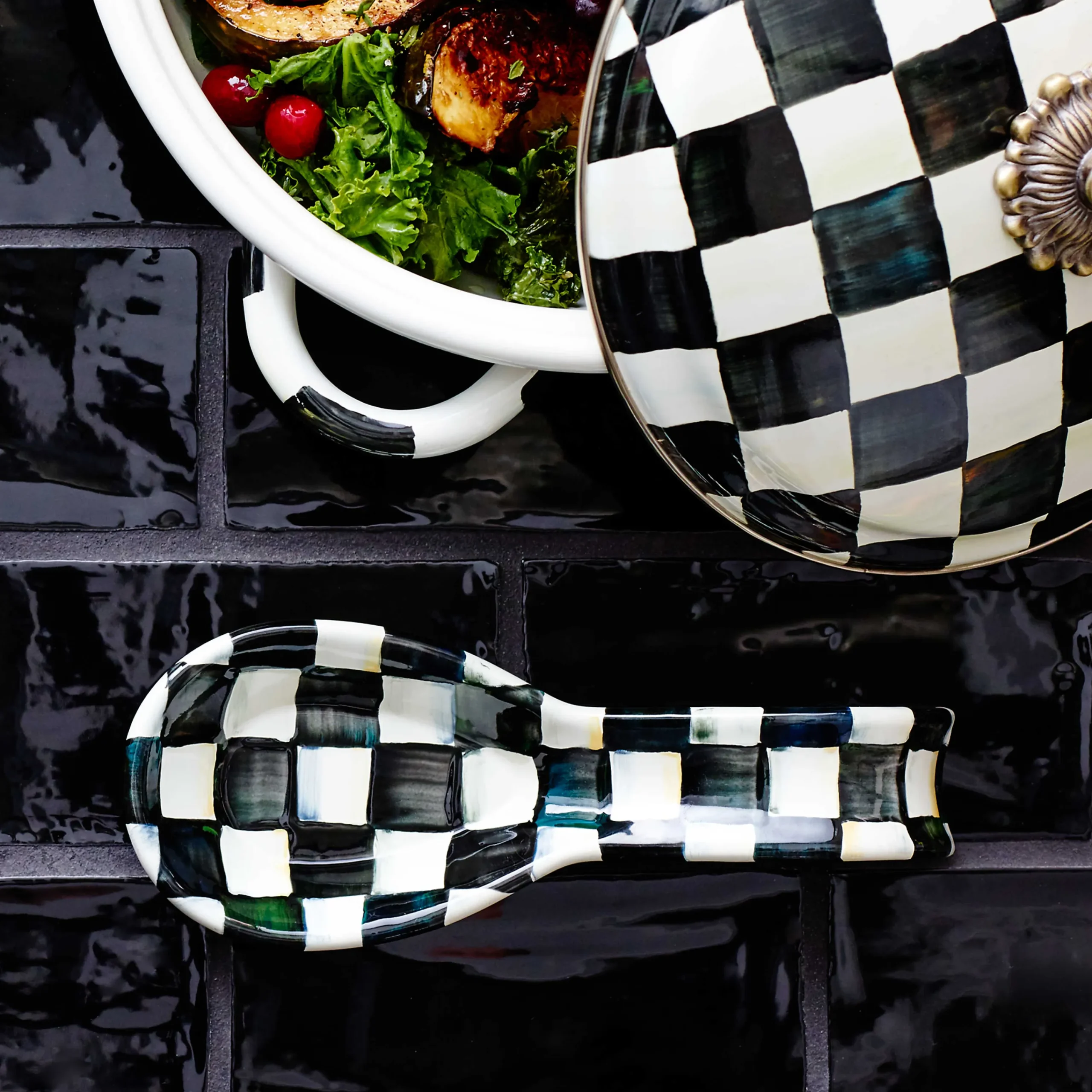Courtly Check Enamel Spoon Rest|MacKenzie-Childs Discount
