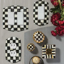 Courtly Check Enamel Switch Plate - Double Rocker|MacKenzie-Childs Online