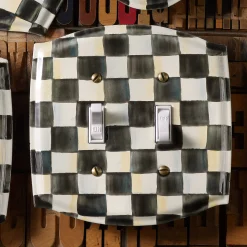 Courtly Check Enamel Switch Plate - Double Toggle|MacKenzie-Childs Discount