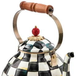 Courtly Check Enamel Tea Kettle - 3 Quart|MacKenzie-Childs Discount