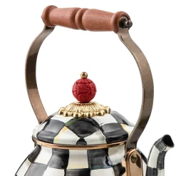 Courtly Check Enamel Tea Kettle - 2 Quart|MacKenzie-Childs Discount