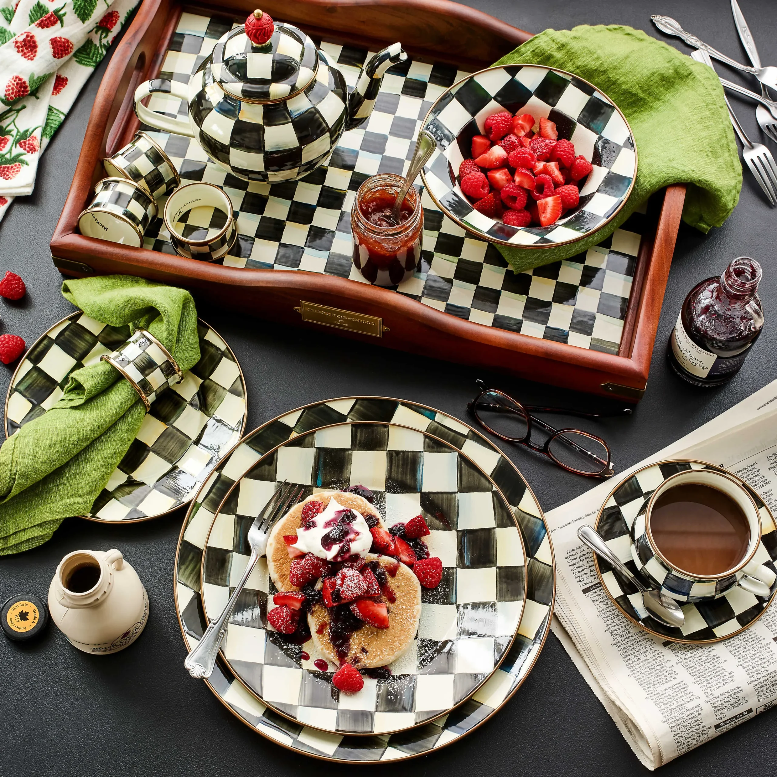 Courtly Check Enamel Teacup|MacKenzie-Childs New