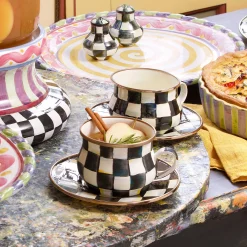 Courtly Check Enamel Teacup|MacKenzie-Childs New
