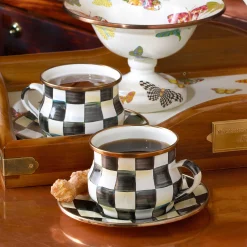 Courtly Check Enamel Teacup|MacKenzie-Childs New