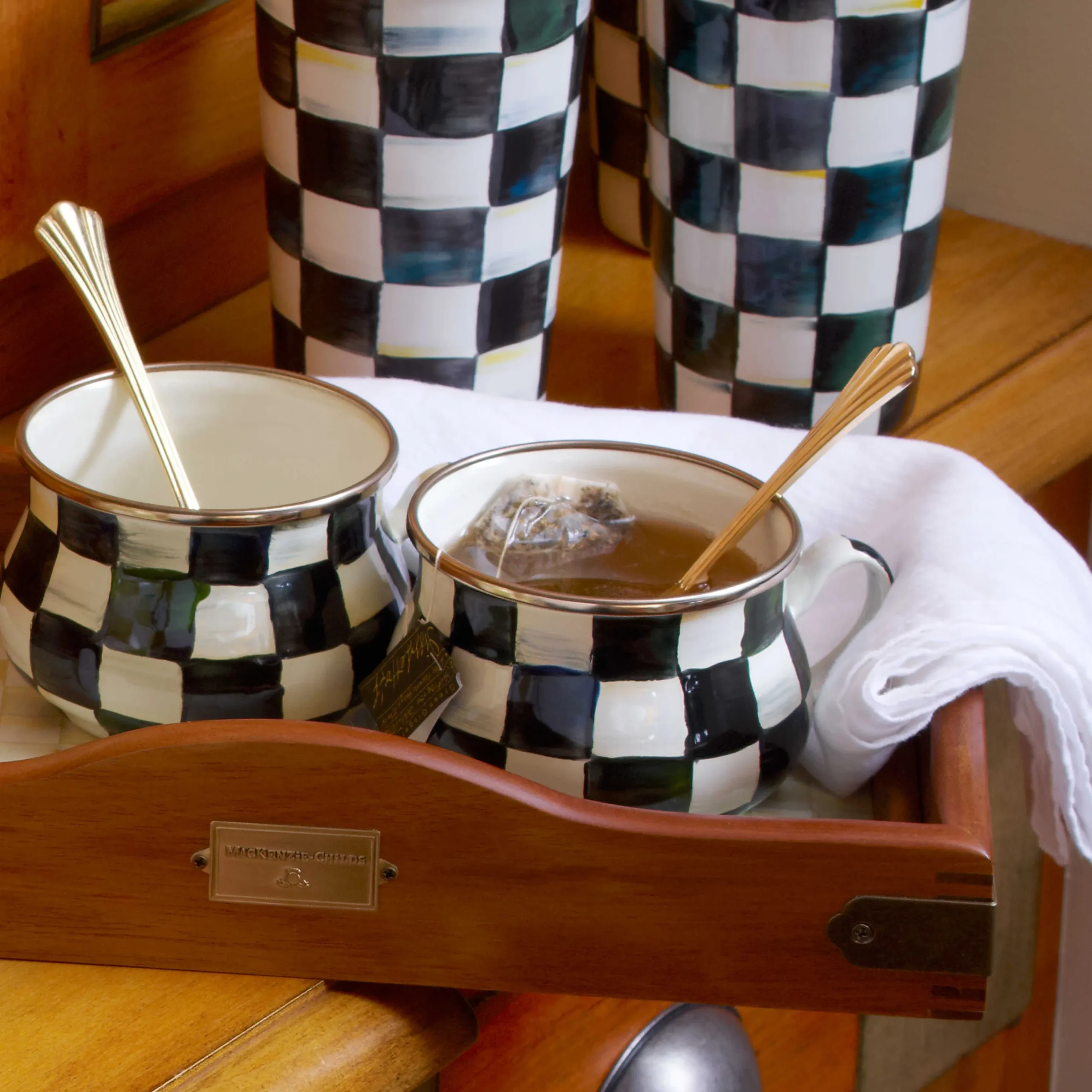 Courtly Check Enamel Teacup|MacKenzie-Childs New