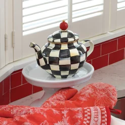 Courtly Check Enamel Teapot - 4 Cup|MacKenzie-Childs
