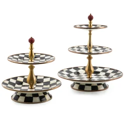 Courtly Check Enamel Three Tier Sweet Stand|MacKenzie-Childs