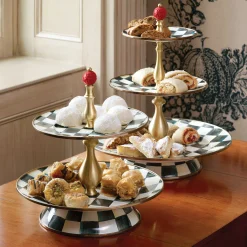 Courtly Check Enamel Three Tier Sweet Stand|MacKenzie-Childs