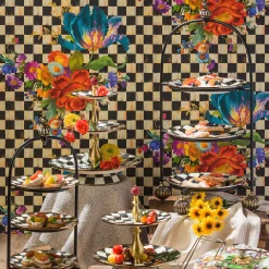 Courtly Check Enamel Three Tier Sweet Stand|MacKenzie-Childs