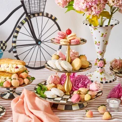 Courtly Check Enamel Three Tier Sweet Stand|MacKenzie-Childs