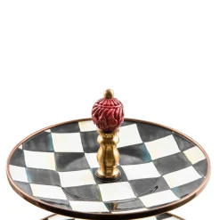 Courtly Check Enamel Three Tier Sweet Stand|MacKenzie-Childs