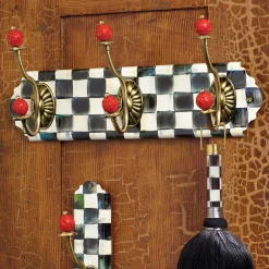Courtly Check Enamel Triple Wall Hook|MacKenzie-Childs Hot