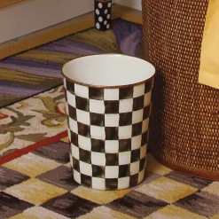 Courtly Check Enamel Waste Bin|MacKenzie-Childs Online